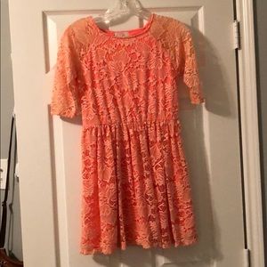 girls pink floral dress